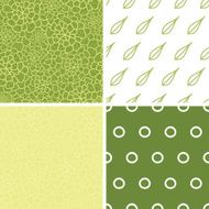 Vector abstract green natural texture set of four marching repeat