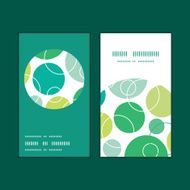 Vector abstract green circles vertical round frame pattern business cards