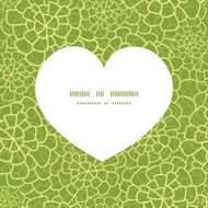 Vector abstract green natural texture heart silhouette pattern frame