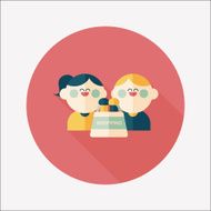 Valentine Shopping flat icon with long shadow eps10 N33