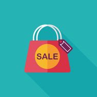 shopping paper bag flat icon with long shadow eps10 N81