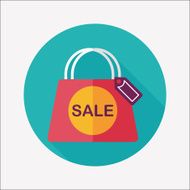 shopping paper bag flat icon with long shadow eps10 N82