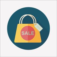 shopping paper bag flat icon with long shadow eps10 N83