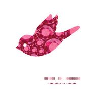 Vector ruby bird silhouette pattern frame