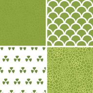 Vector abstract green natural texture set of four marching repeating