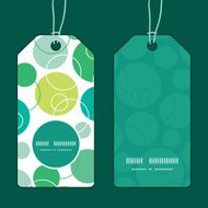 Vector abstract green circles vertical round frame pattern tags set
