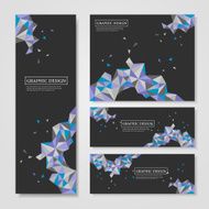 geometric colorful triangles design for banners set N4