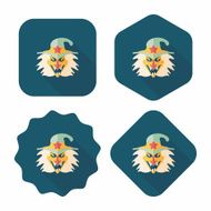 witch flat icon with long shadow eps10 N31