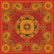 Square ornamental pattern with flowers N2