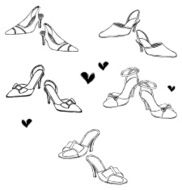 Sketchy Doodle Shoes Vector Illustration