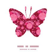 Vector ruby butterfly silhouette pattern frame
