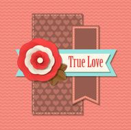 Valentines day typographical retro holiday card N5