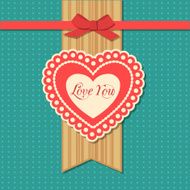Valentines day typographical retro holiday card N7