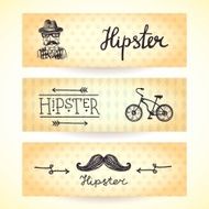 Hipster banners set
