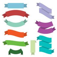 Big Ribbons Set Isolated On White Background Vector