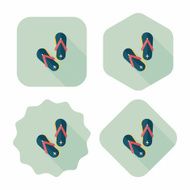 flip flop flat icon with long shadow N12