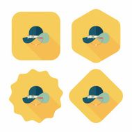 Women hat flat icon with long shadow N55