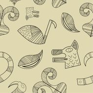 Seamless texture with elements of the animal style N2