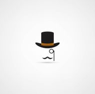 Bowler hat and moustache N6