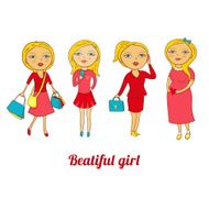 Set of beautiful girls in different roles N2