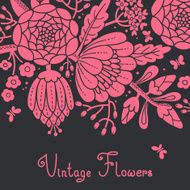 Vintage card with a blossoming branch N3