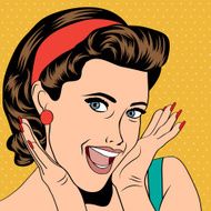 popart retro woman in comics style N6
