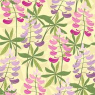 Seamless floral lupine pattern