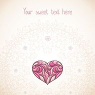 Romantic placecard with heart