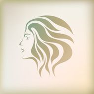 Vintage floral girl on background vector
