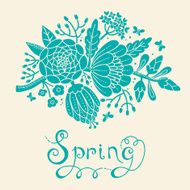 Vintage card with a blossoming branch N4