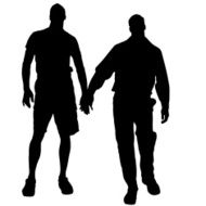 Vector silhouettes of gay N15