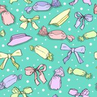 seamless pattern with different candy and baws