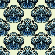 Seamless damask floral vector pattern