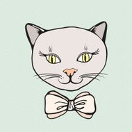 Pretty kitten drawn in vector N2