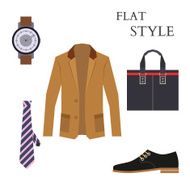 Mens Wear Look Fashion Flat Style Vector