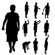 Vector silhouette of a woman N755