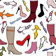 Fashion boots and shoes tileable wallpaper