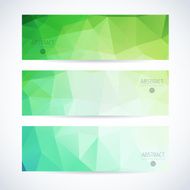 Abstract mosaic green banners set N3