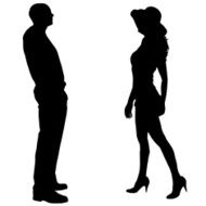 Vector silhouettes man and women N17