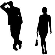 Vector silhouettes man and women N18