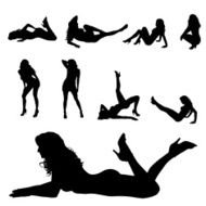 Vector silhouette of a woman N759