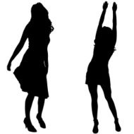 Vector silhouettes of sexy women N20