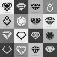 Diamond vector icons set N2