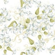 Beautiful seamless vector wallpaper pattern with flowers