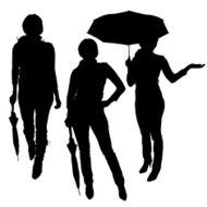 Vector silhouette of women N80