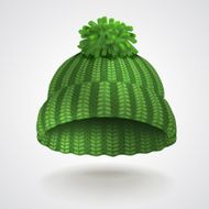 Green knitted hat