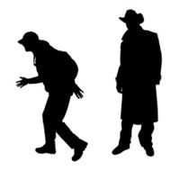 Vector silhouettes of businessmen N4