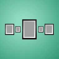 Wall with empty Picture Frame Vector N3