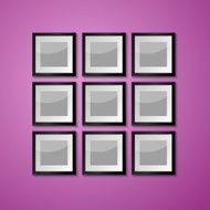 Wall with empty Picture Frame Vector N5