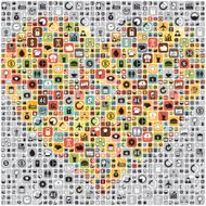 Infographics icon in heart vector format